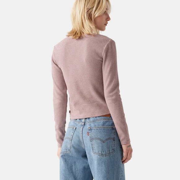 Levi's Muse Vanilla Stripe Rose Long Sleeve T-shirt/NWT/XL - Picture 3 of 13